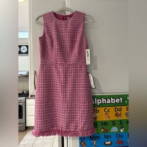 Eliza J Pink Tweed Midi Dress